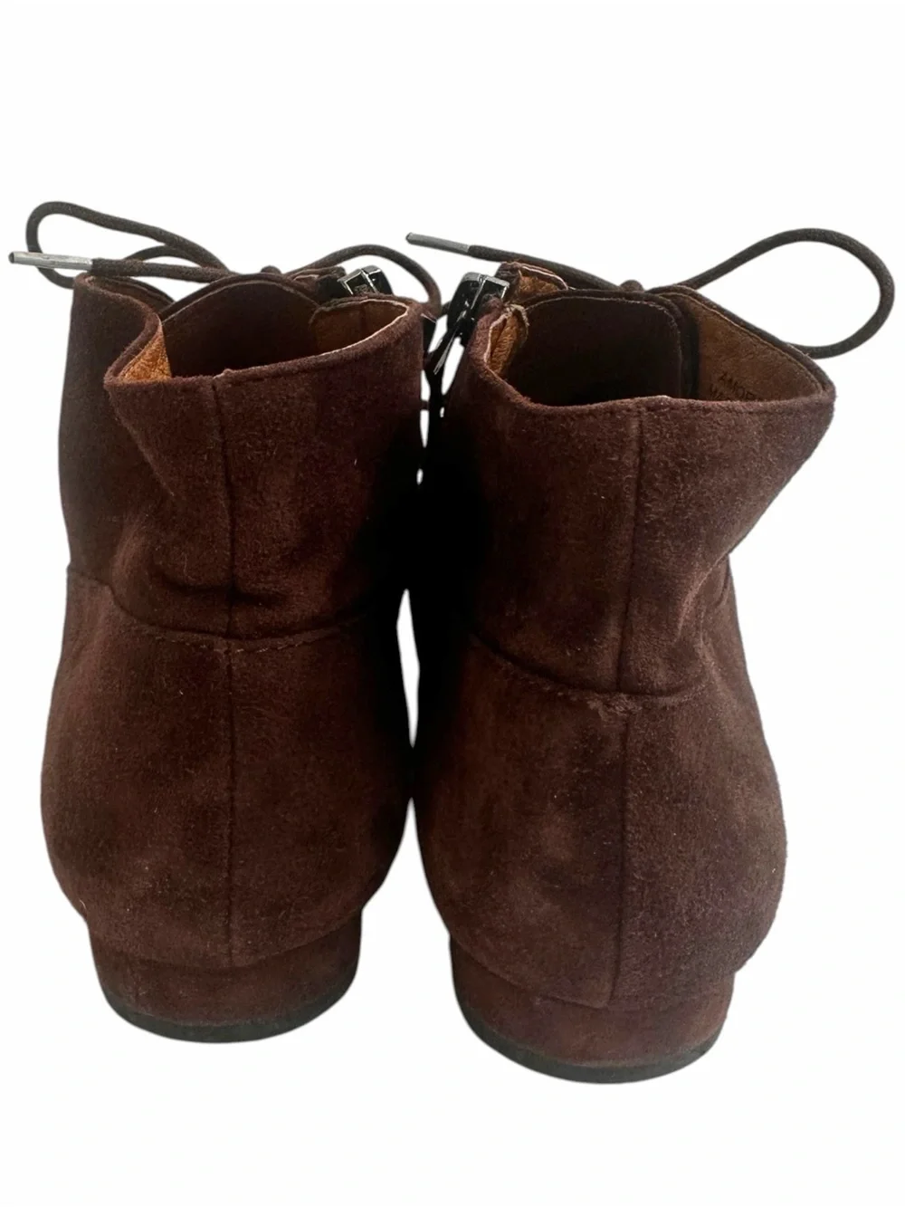 Sudini Amore Brown Suede Lace-Up Ankle Booties Size 7.5W